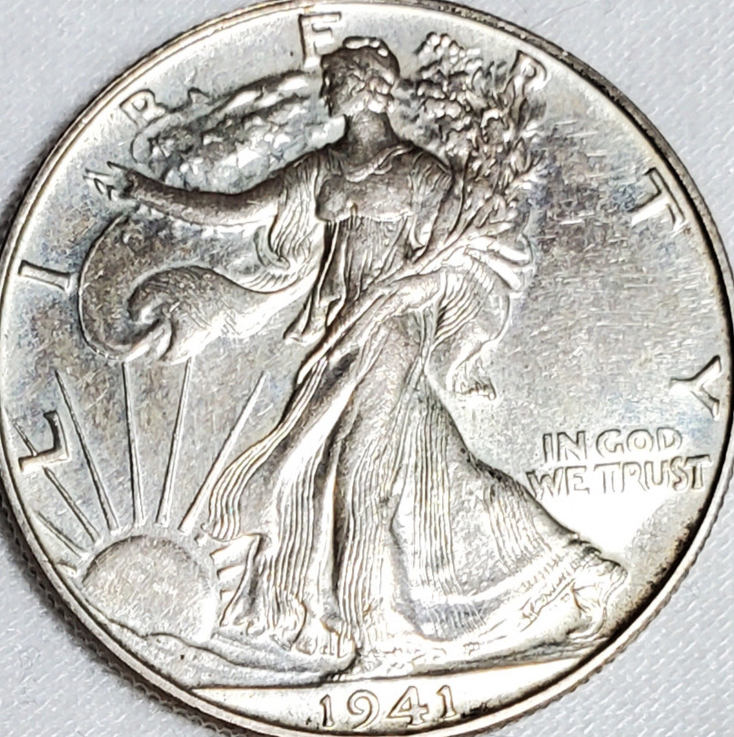 1941-Walking-Liberty-Half-Dollar---Environmental-Discoloration?